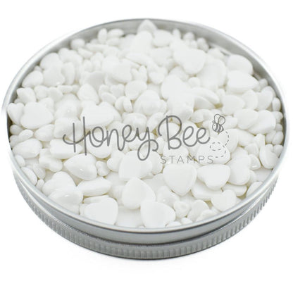 Pure - White Acrylic Hearts Mix - Honey Bee Stamps