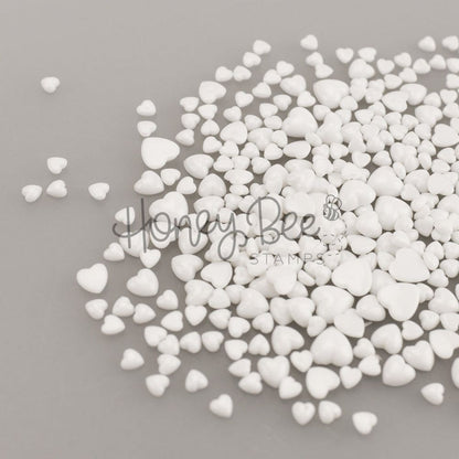 Pure - White Acrylic Hearts Mix - Honey Bee Stamps