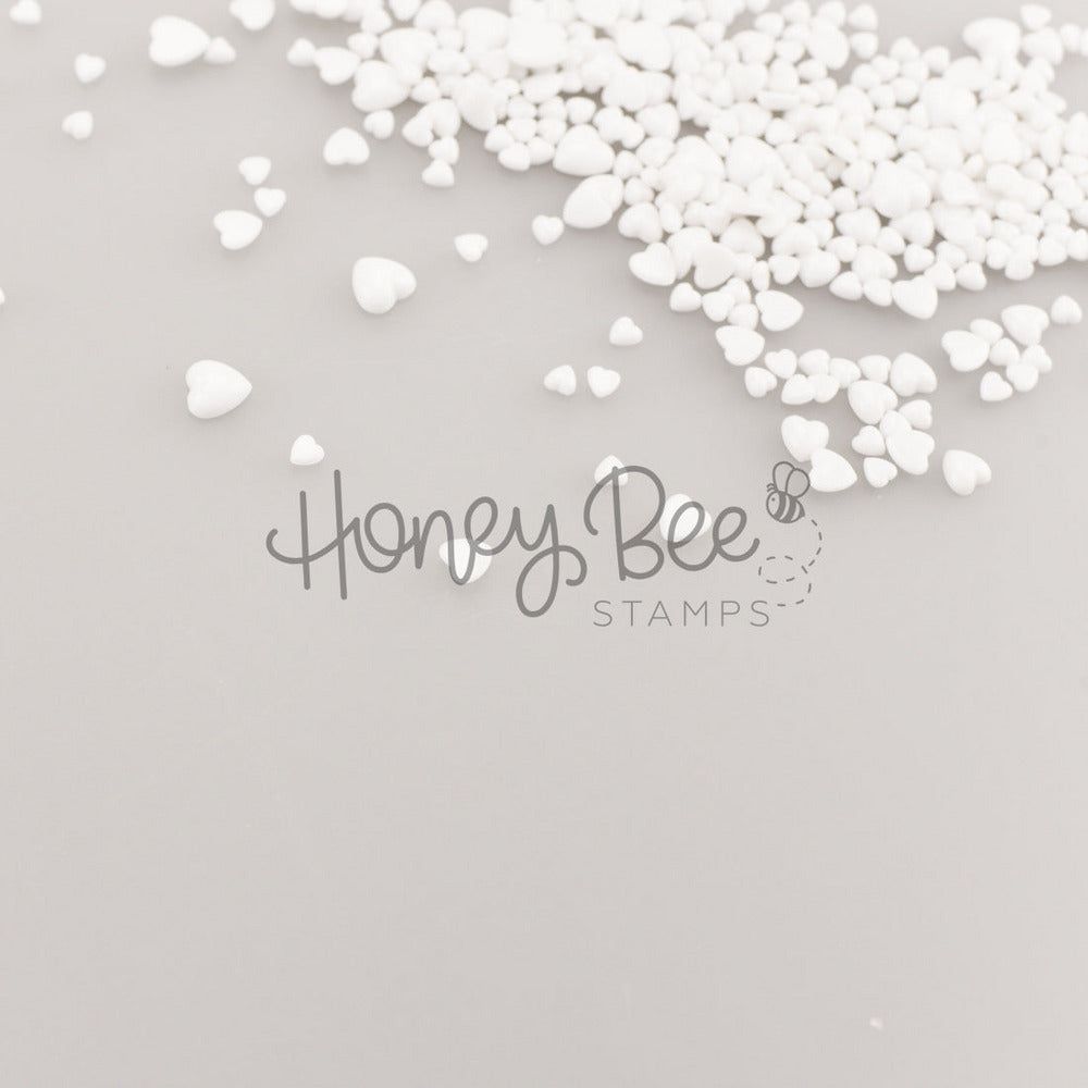 Pure - White Acrylic Hearts Mix - Honey Bee Stamps