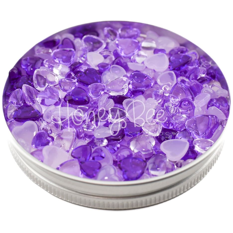 Purple Rain - Purple Acrylic Hearts Mix - Honey Bee Stamps