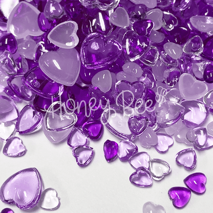 Purple Rain - Purple Acrylic Hearts Mix - Honey Bee Stamps