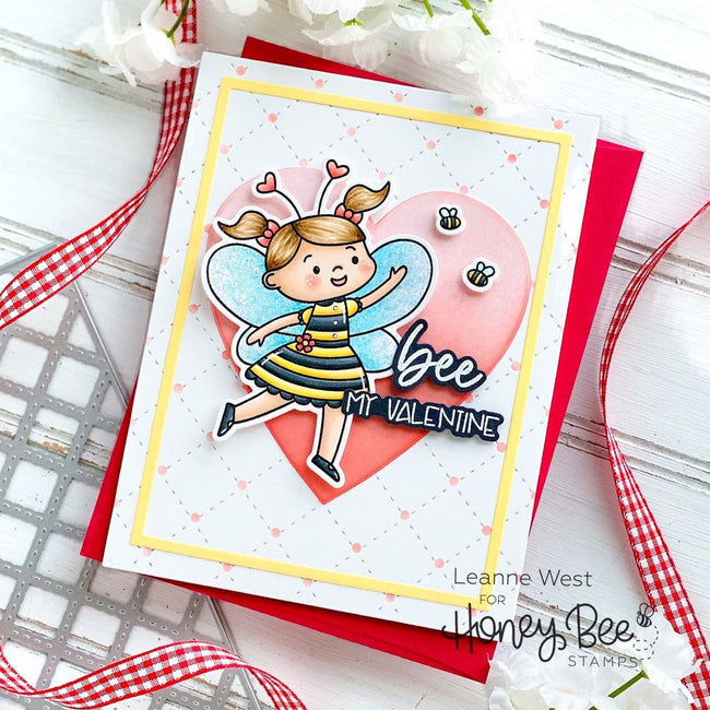 Quilted Hearts & Dots - Set of 2 Stencils - Honey Bee Stamps