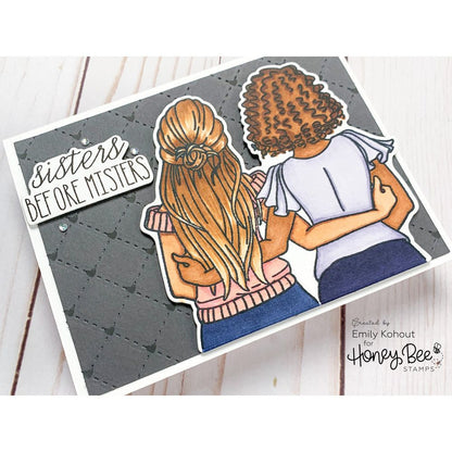 Quilted Hearts & Dots - Set of 2 6"x6" Stencils - Retiring - Honey Bee Stamps