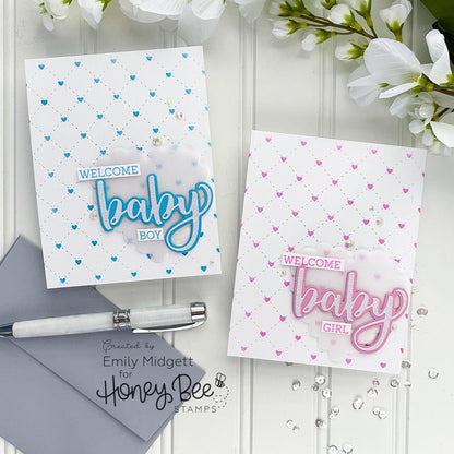 Quilted Hearts & Dots - Set of 2 6"x6" Stencils - Retiring - Honey Bee Stamps