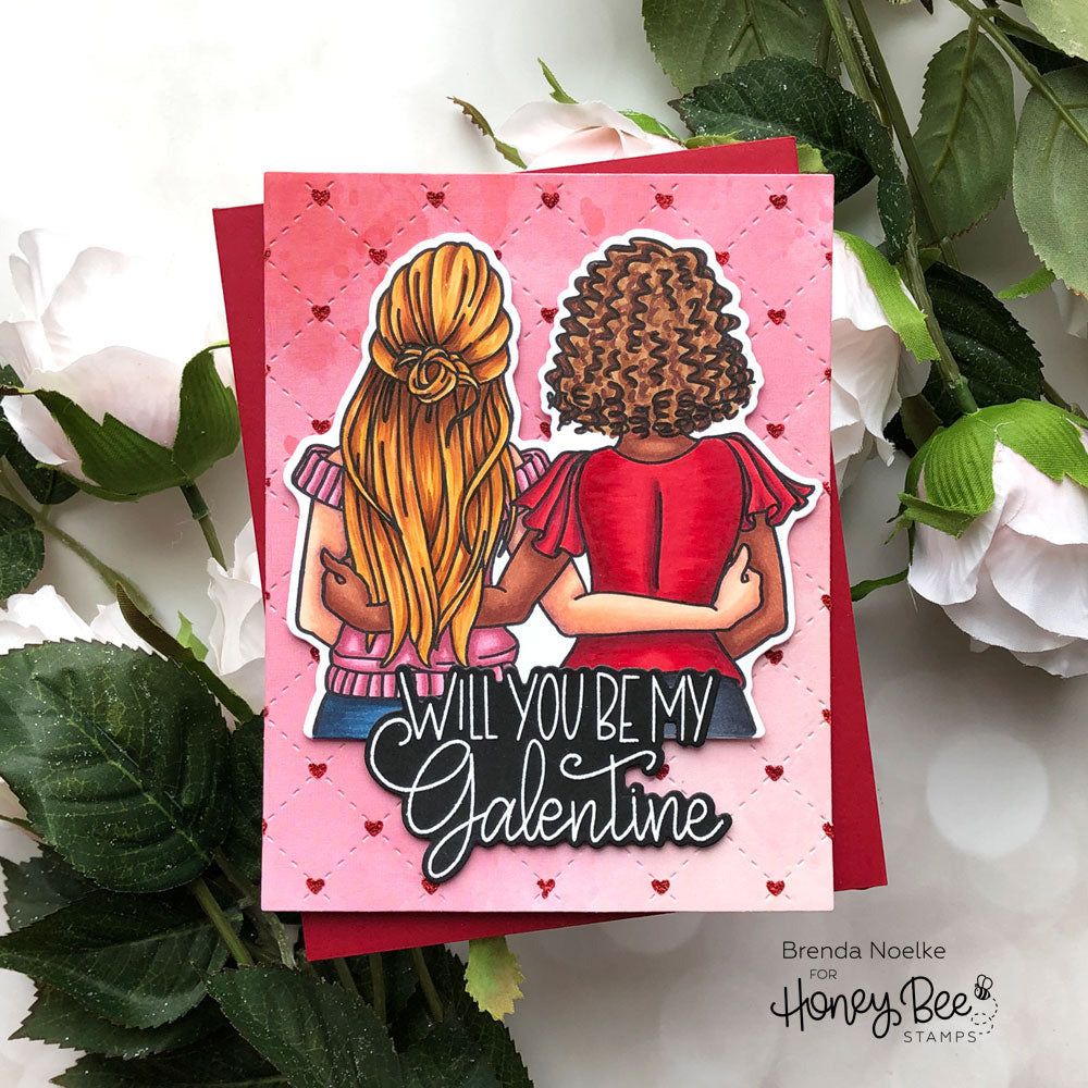 Quilted Hearts & Dots - Set of 2 6"x6" Stencils - Retiring - Honey Bee Stamps