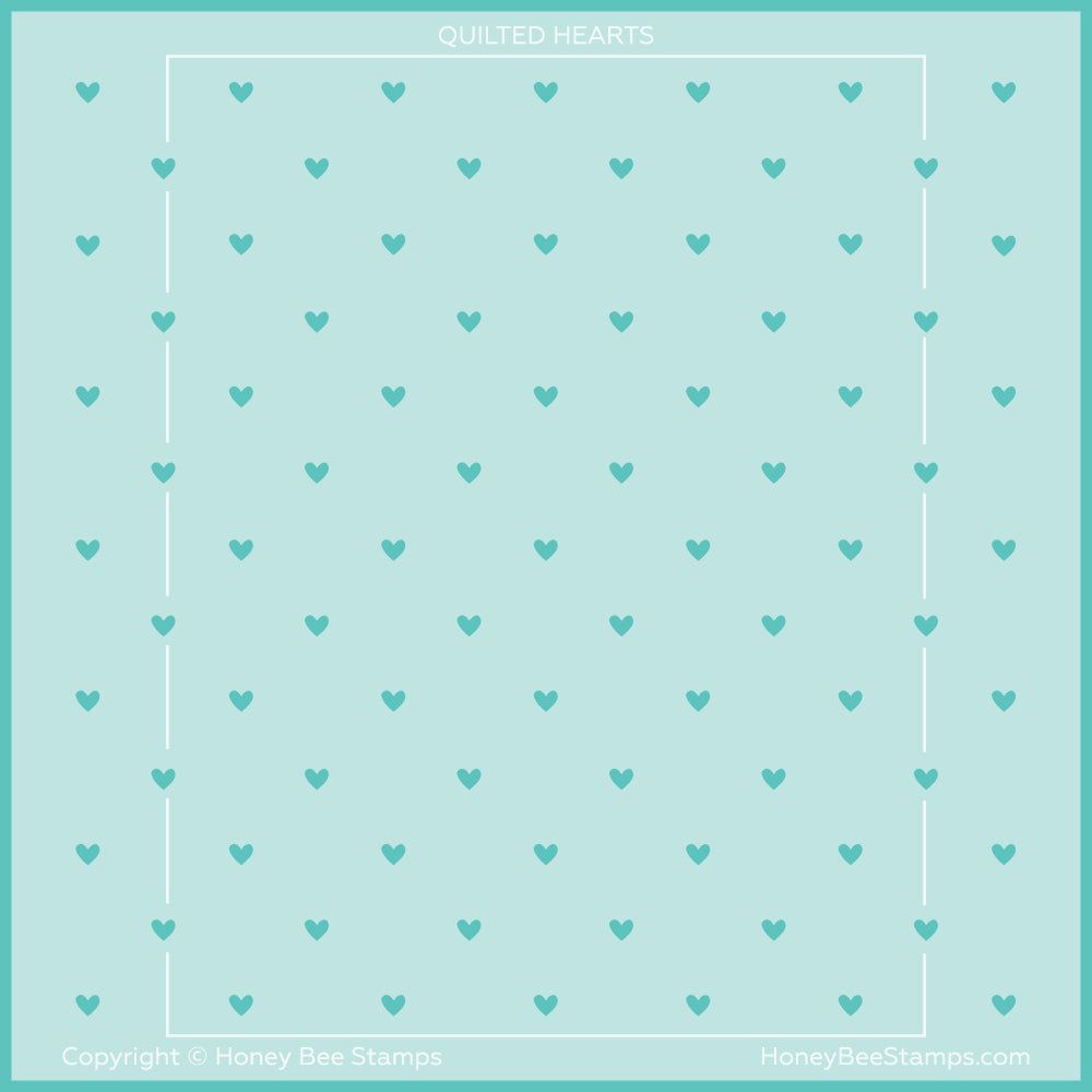 Quilted Hearts & Dots - Set of 2 6"x6" Stencils - Retiring - Honey Bee Stamps