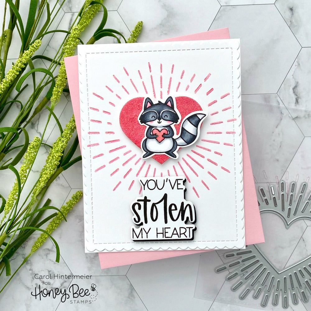 Radiant Heart Background - Honey Cuts - Stand - Alone Dies - Retiring - Honey Bee Stamps