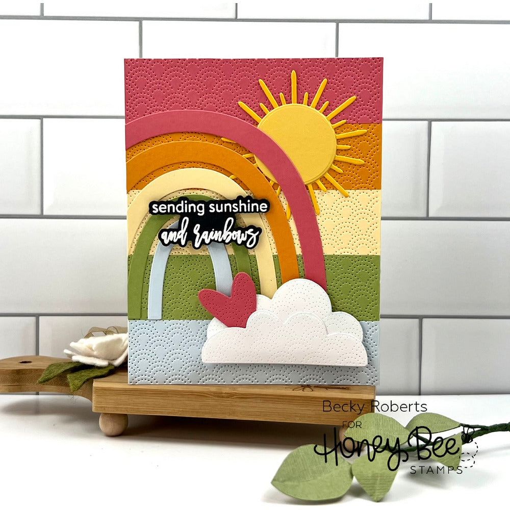 Rainbow A2 Pierced Cover Plate - Honey Cuts - Stand - Alone Dies - Retiring - Honey Bee Stamps
