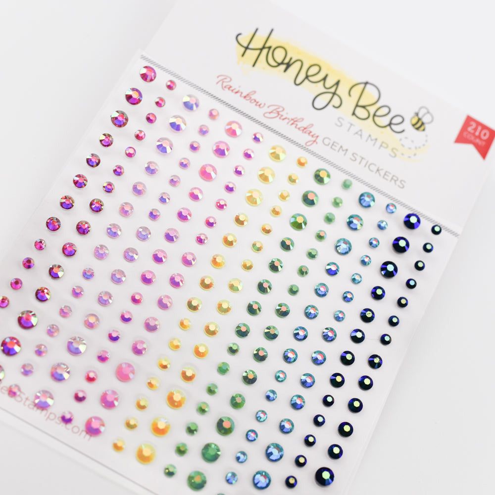 Rainbow Birthday Gem Stickers - 210 Count - Honey Bee Stamps