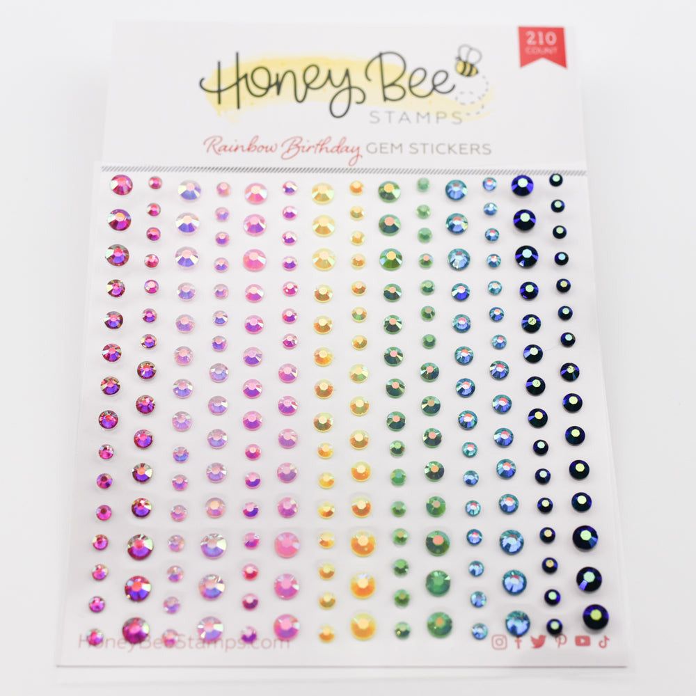 Rainbow Birthday Gem Stickers - 210 Count - Honey Bee Stamps