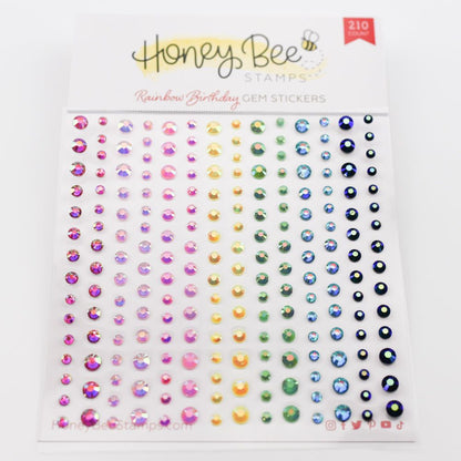 Rainbow Birthday Gem Stickers - 210 Count - Honey Bee Stamps