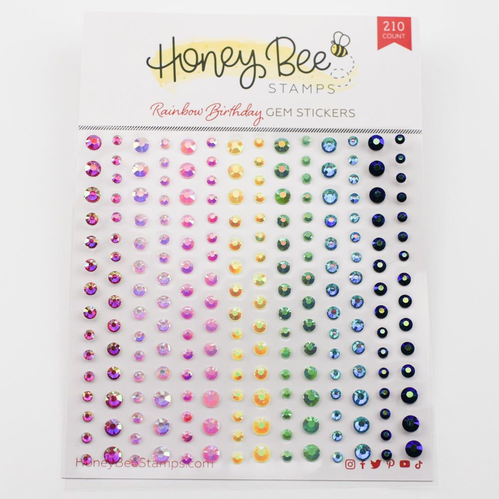 Rainbow Birthday Gem Stickers - 210 Count - Honey Bee Stamps