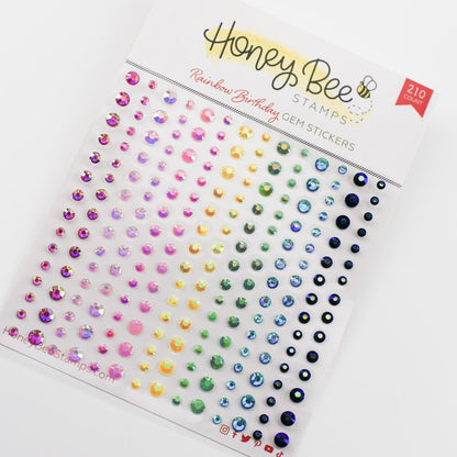 Rainbow Birthday Gem Stickers - 210 Count - Honey Bee Stamps