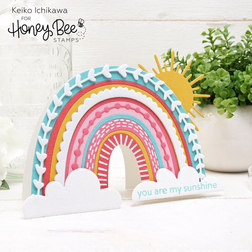 Rainbow Builder A2 Card Base - Honey Cuts - Stand - Alone Dies - Retiring - Honey Bee Stamps