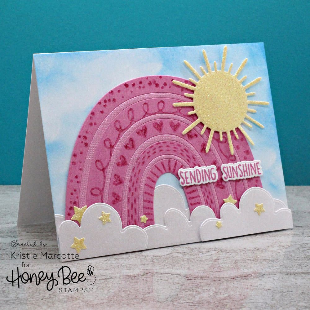 Rainbow Builder A2 Card Base - Honey Cuts - Stand - Alone Dies - Retiring - Honey Bee Stamps