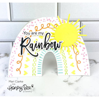 Rainbow Builder A2 Card Base - Honey Cuts - Stand - Alone Dies - Retiring - Honey Bee Stamps