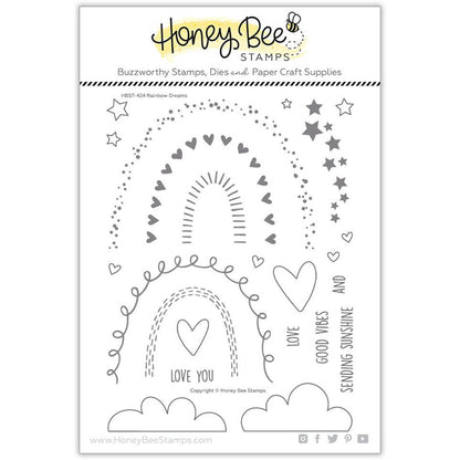Rainbow Dreams - 6x8 Photopolymer Stamp Set - Retiring - Honey Bee Stamps