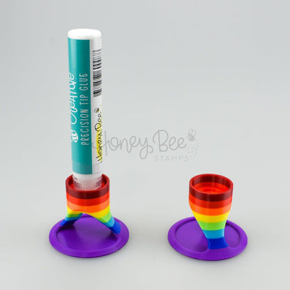 Rainbow Glue Holder Stand For Easy Application - Honey Bee Stamps