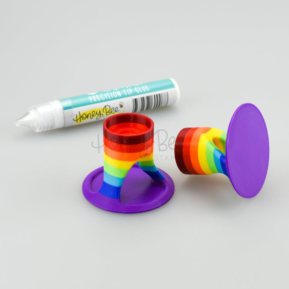Rainbow Glue Holder Stand For Easy Application - Honey Bee Stamps