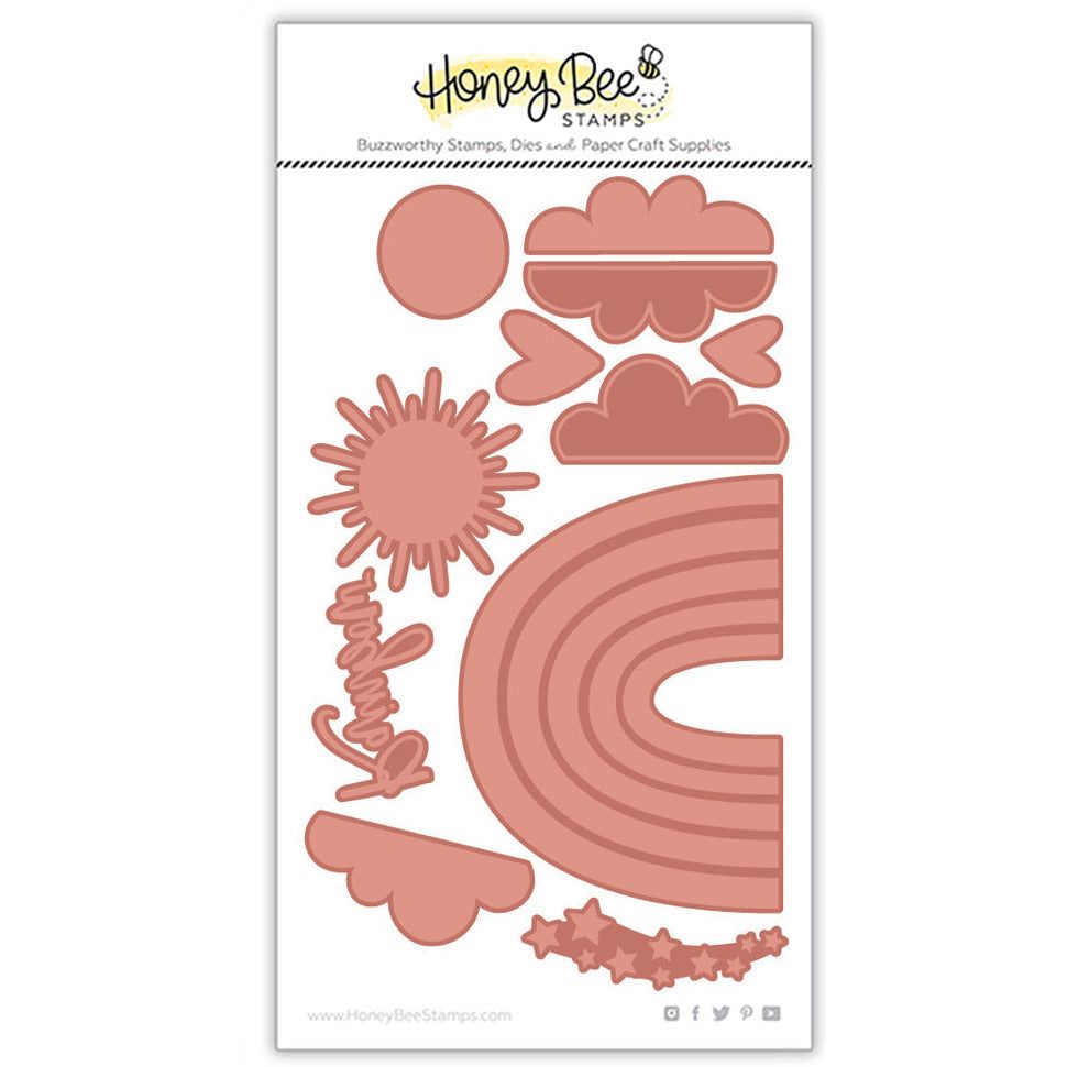 Rainbow - Hot Foil and Letter Press Plate - Retiring - Honey Bee Stamps