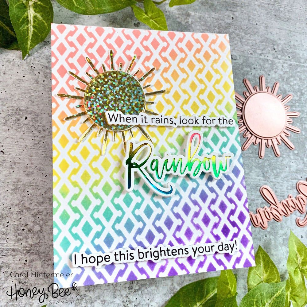 Rainbow - Hot Foil and Letter Press Plate - Retiring - Honey Bee Stamps