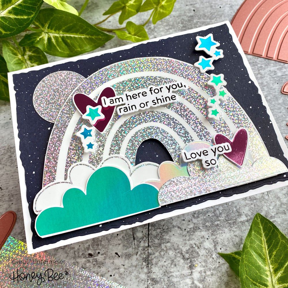 Rainbow - Hot Foil and Letter Press Plate - Retiring - Honey Bee Stamps
