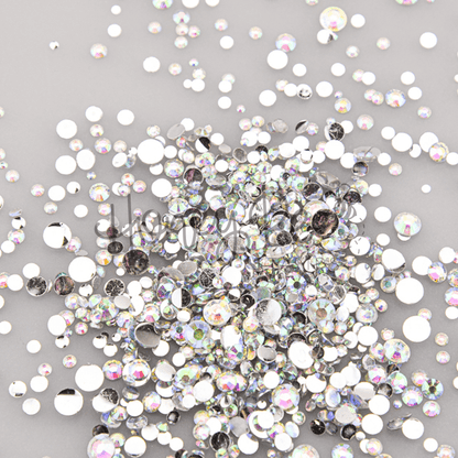 Rainbow - Rhinestone Mix - Flatback Crystal Gems - Honey Bee Stamps