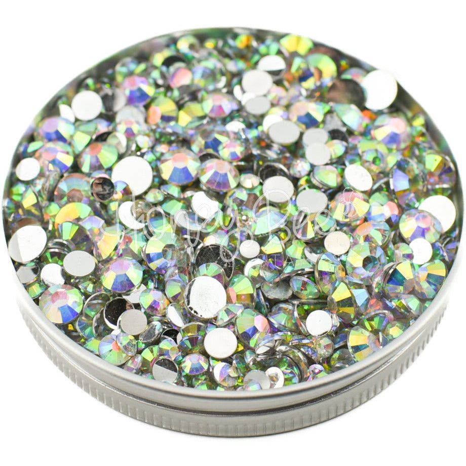 Rainbow - Rhinestone Mix - Flatback Crystal Gems - Honey Bee Stamps