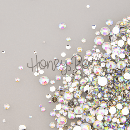 Rainbow - Rhinestone Mix - Flatback Crystal Gems - Honey Bee Stamps