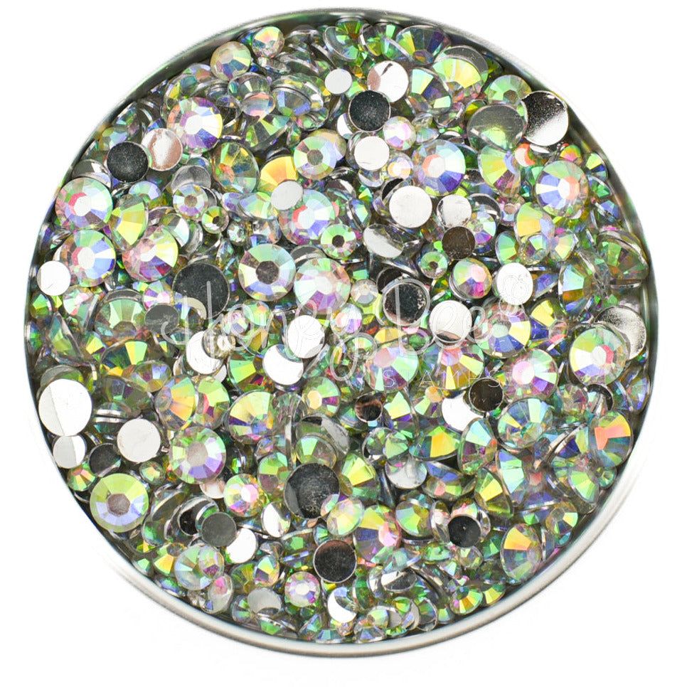 Rainbow - Rhinestone Mix - Flatback Crystal Gems - Honey Bee Stamps