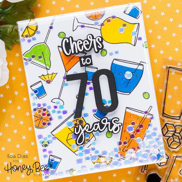 Raise a Glass - Stencil - Retiring - Honey Bee Stamps