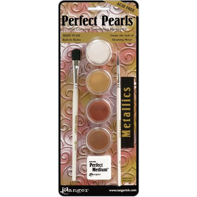 Ranger Perfect Pearls Pigment Kit - Metallics 7 Pc Set - Honey Bee Stamps