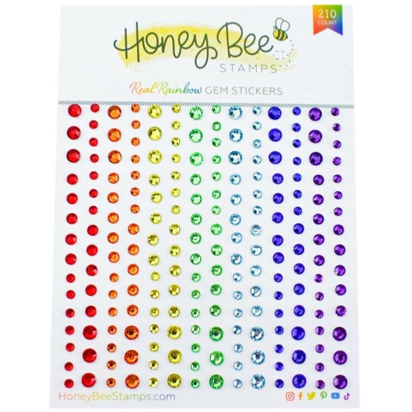 Real Rainbow Gem Stickers - 210 Count - Honey Bee Stamps