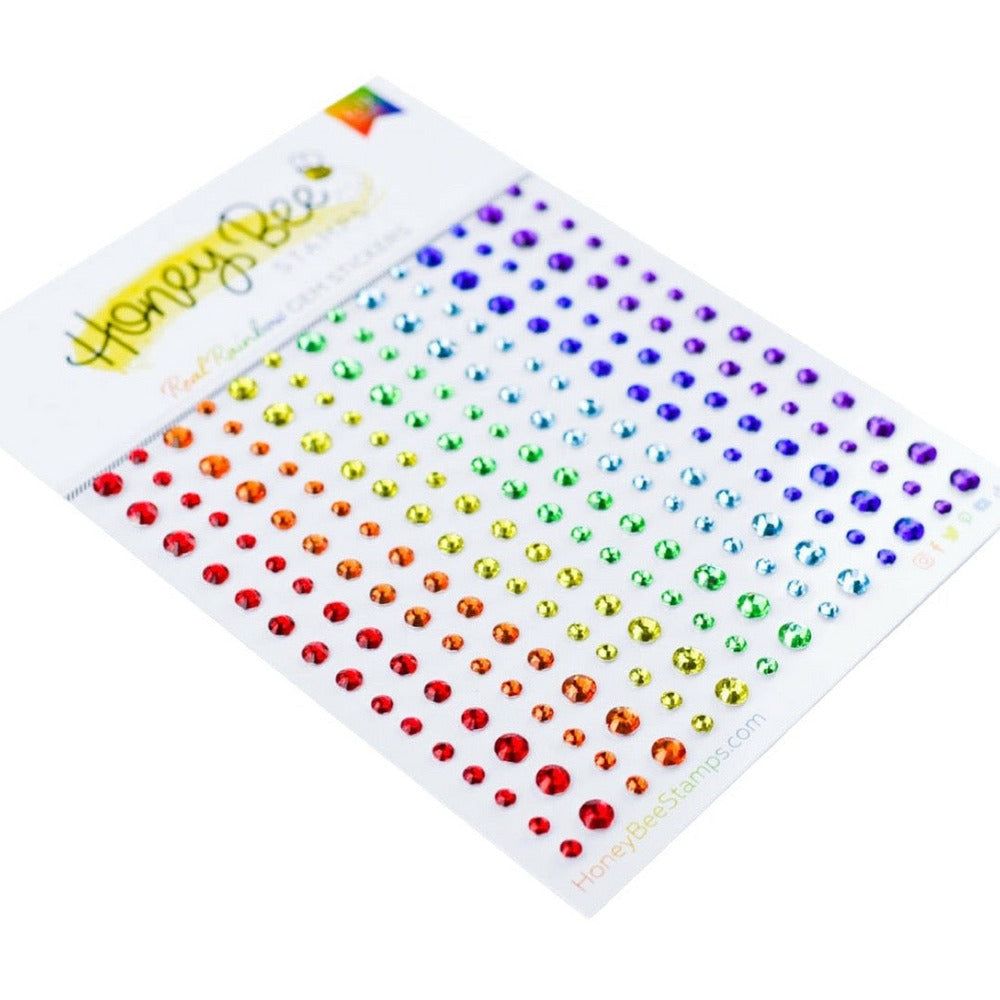 Real Rainbow Gem Stickers - 210 Count - Honey Bee Stamps