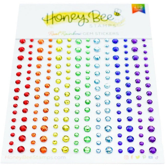 Real Rainbow Gem Stickers - 210 Count - Honey Bee Stamps
