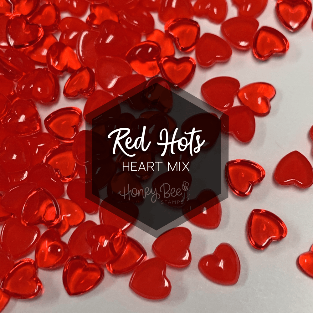 Red Hots - Acrylic Hearts Embellishment Mix - Honey Bee Stamps