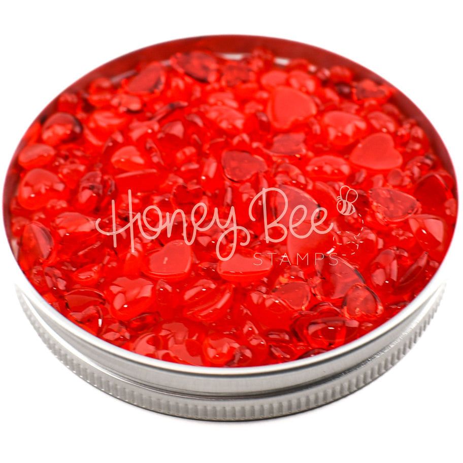 Red Hots - Acrylic Hearts Embellishment Mix - Honey Bee Stamps