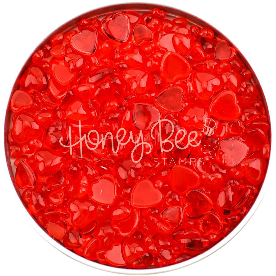 Red Hots - Acrylic Hearts Embellishment Mix - Honey Bee Stamps
