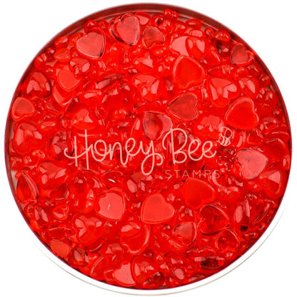 Red Hots - Acrylic Hearts Embellishment Mix - Honey Bee Stamps
