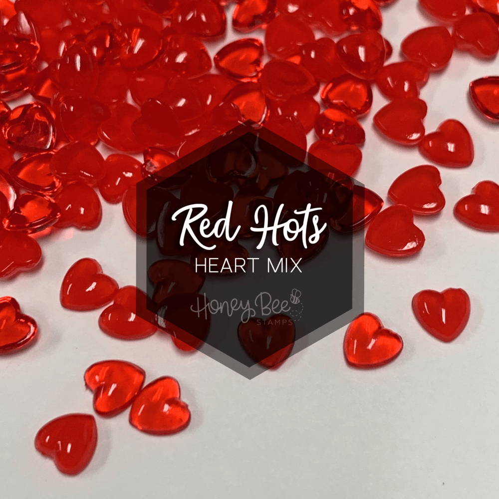 Red Hots - Acrylic Hearts Embellishment Mix - Honey Bee Stamps