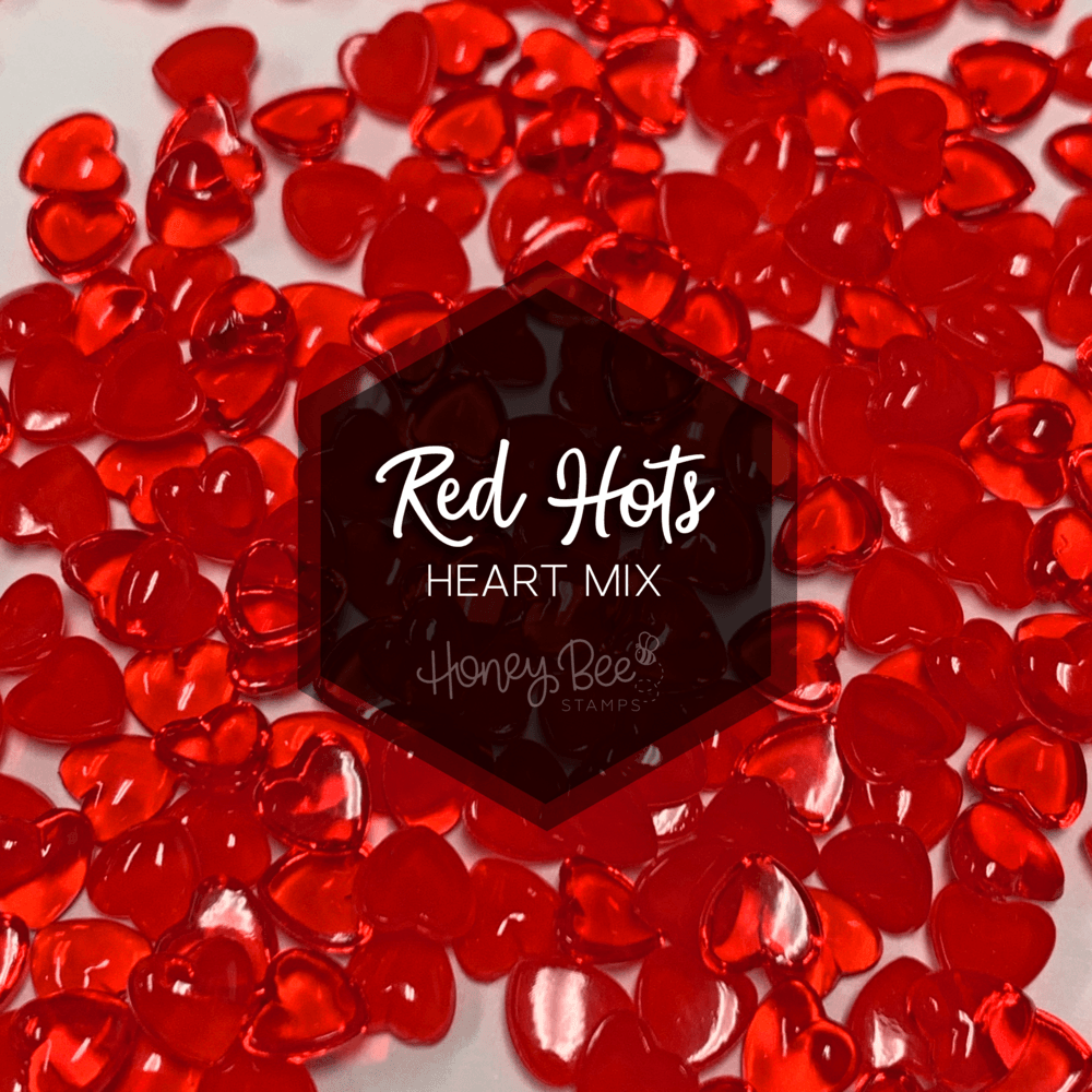 Red Hots - Acrylic Hearts Embellishment Mix - Honey Bee Stamps