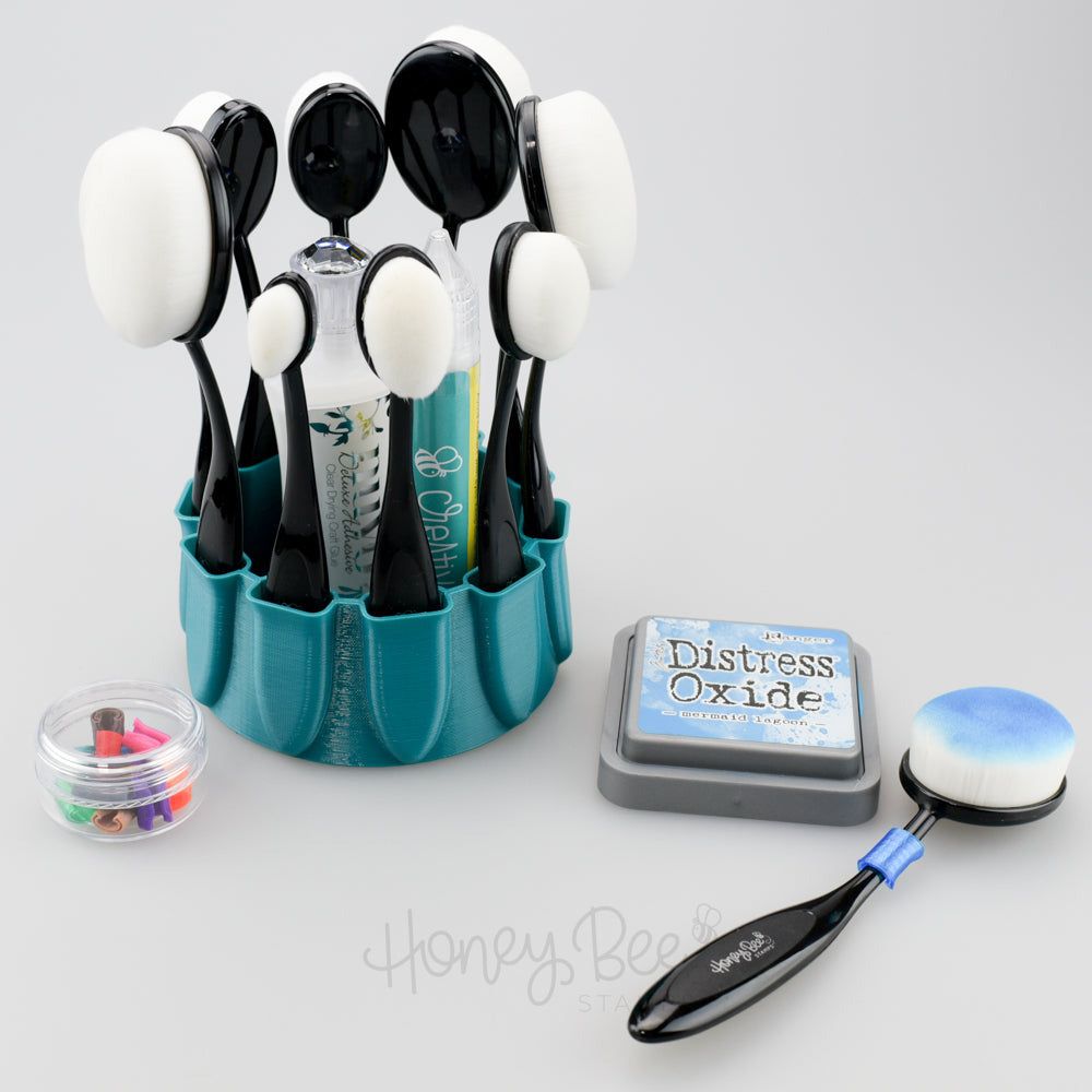 Ring Toss Blender Brush Caddy - Teal - Honey Bee Stamps