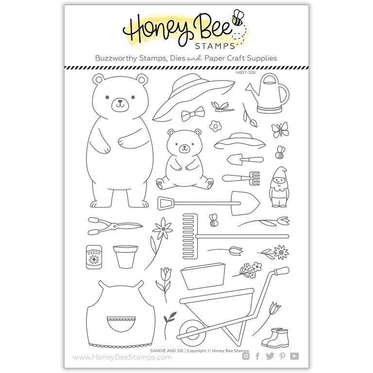 Sandie And Sis - 6x8 Photopolymer Stamp Set - Retiring - Honey Bee Stamps