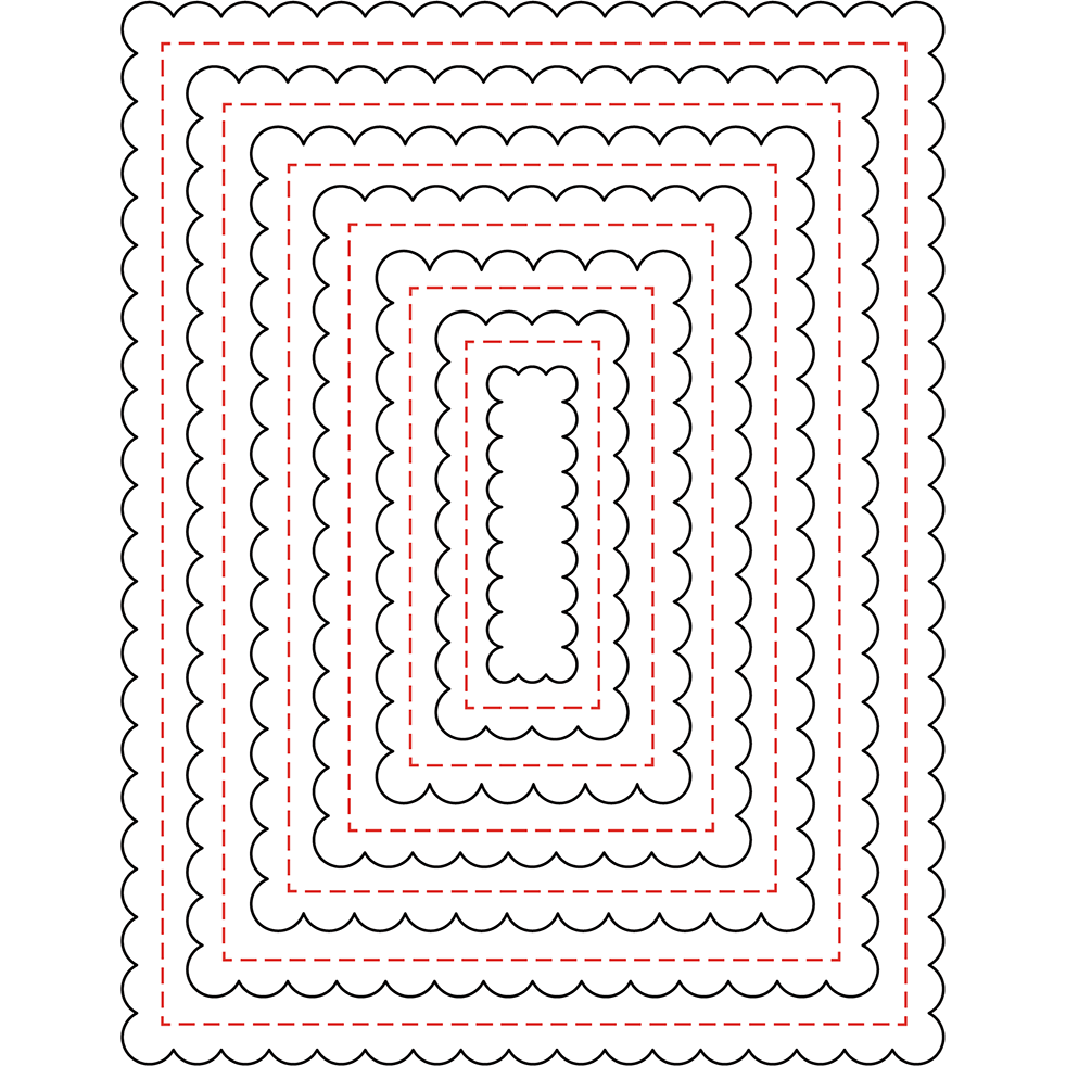 Scallop A2 Card Frames - Set of 7 Frames Honey Cuts - Stand - Alone Dies - Honey Bee Stamps