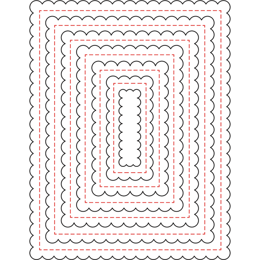 Scallop A2 Card Frames - Set of 7 Frames Honey Cuts - Stand - Alone Dies - Honey Bee Stamps