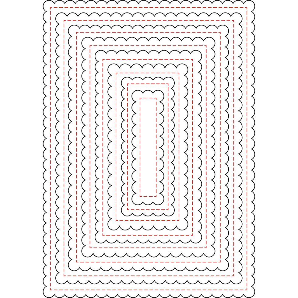 Scallop A7 Card Frames - Honey Cuts - Stand - Alone Dies - Honey Bee Stamps