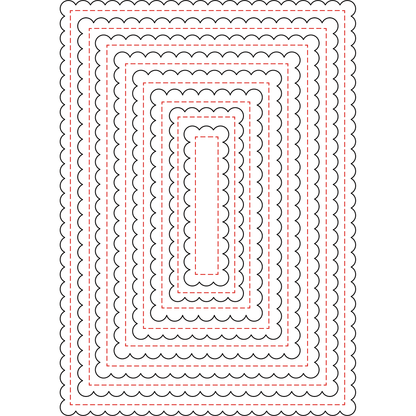 Scallop A7 Card Frames - Honey Cuts - Stand - Alone Dies - Honey Bee Stamps