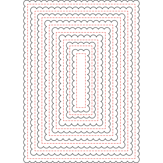 Scallop A7 Card Frames - Honey Cuts - Stand - Alone Dies - Honey Bee Stamps