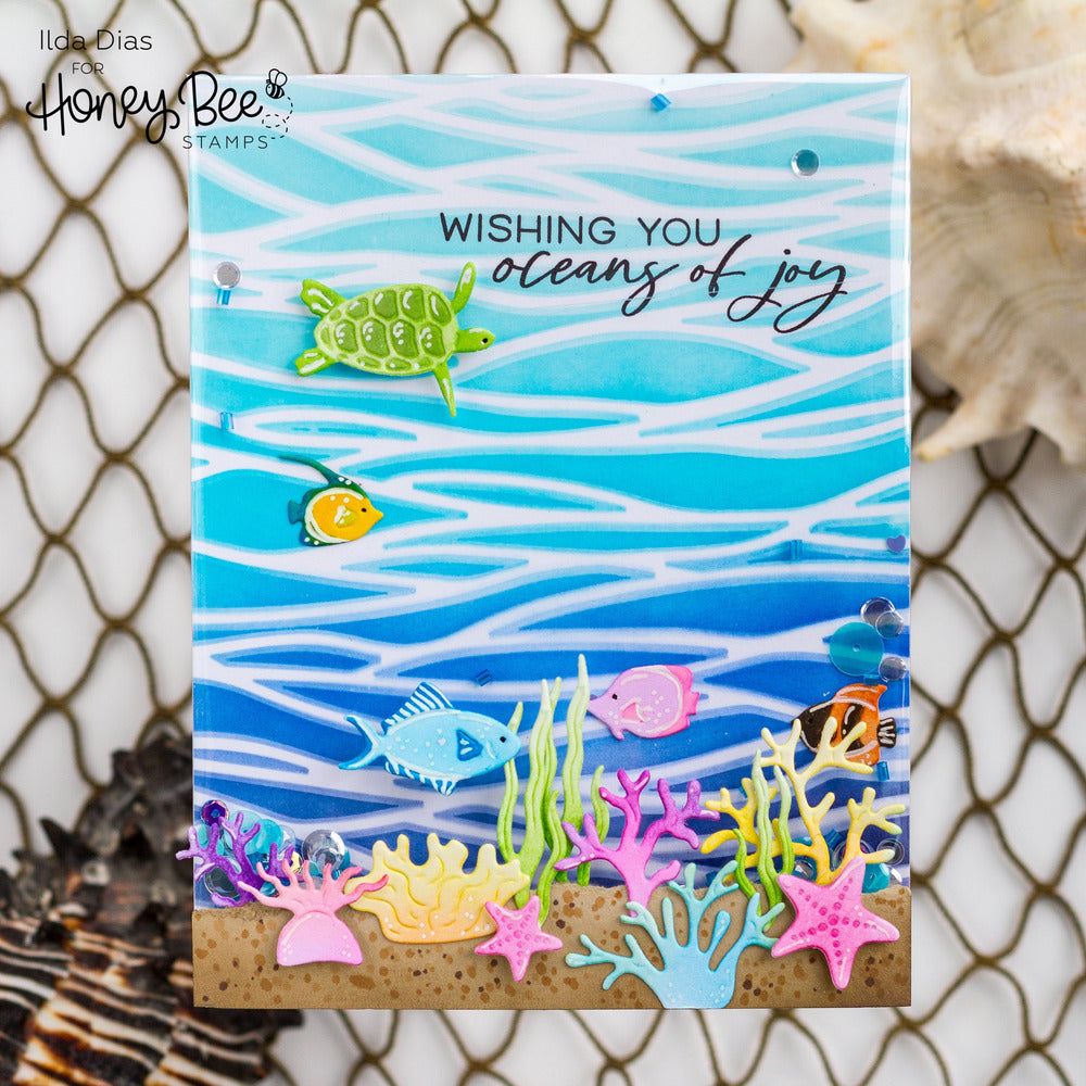 Seas The Day - 6x6 Photopolymer Stamp Set - Honey Bee Stamps