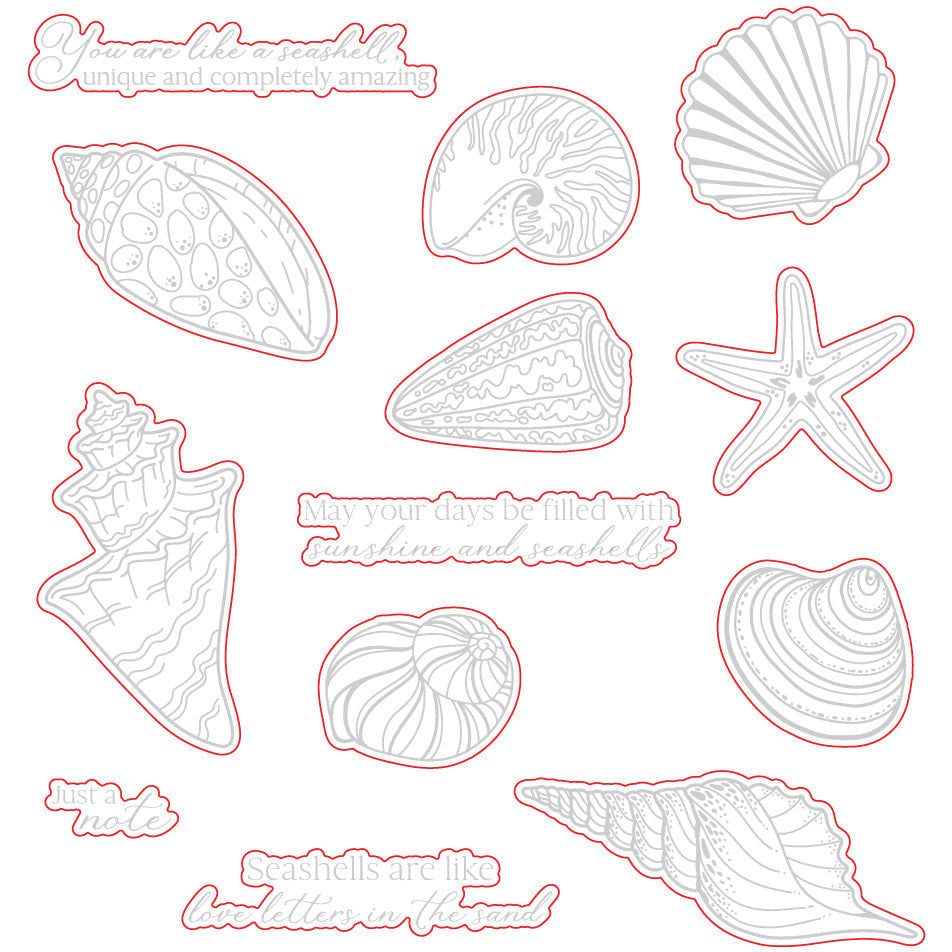 Seashells - Honey Cuts - Coordinating Dies - Honey Bee Stamps